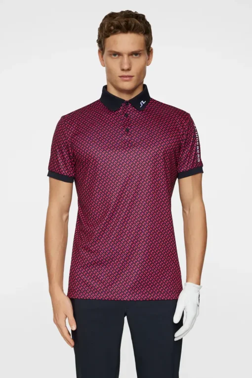 Golf|Polo Shirts<J.Lindeberg Tour Tech Print Polo TourGeoNavyS