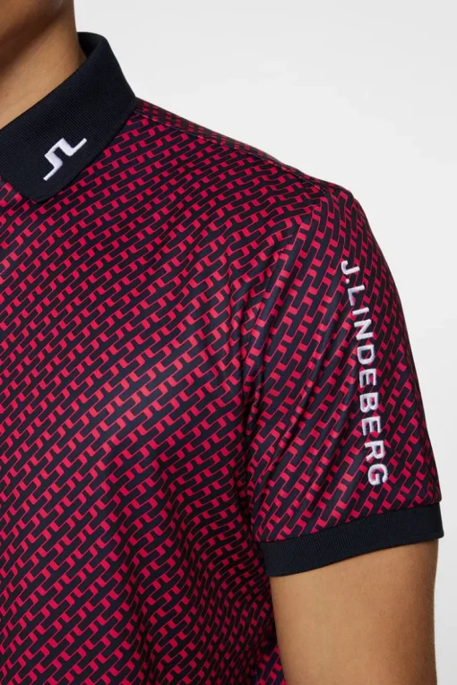 Golf|Polo Shirts<J.Lindeberg Tour Tech Print Polo TourGeoNavyS