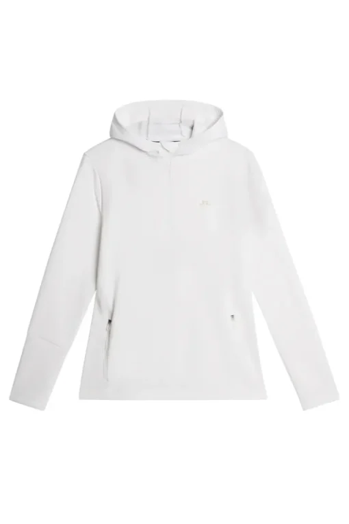 Golf|Base & Mid Layers<J.Lindeberg W Aerial Quarter Zip Hood White