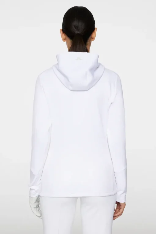 Golf|Base & Mid Layers<J.Lindeberg W Aerial Quarter Zip Hood White