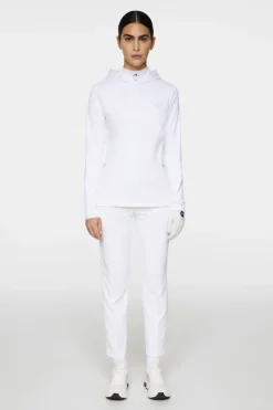 Golf|Base & Mid Layers<J.Lindeberg W Aerial Quarter Zip Hood White