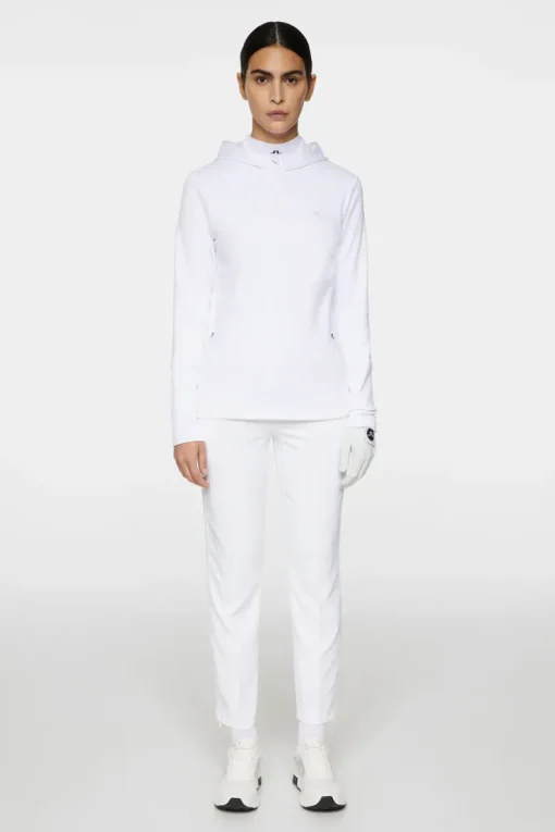 Golf|Base & Mid Layers<J.Lindeberg W Aerial Quarter Zip Hood White