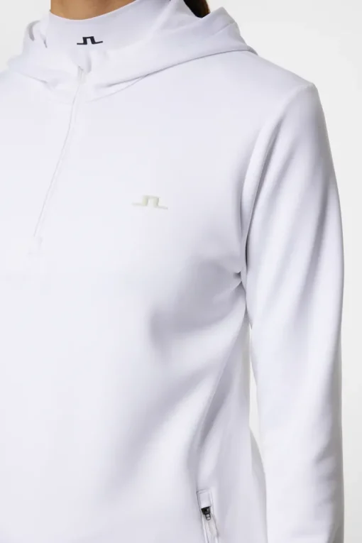 Golf|Base & Mid Layers<J.Lindeberg W Aerial Quarter Zip Hood White