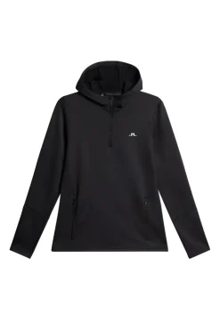 Ski|Base & Mid Layers<J.Lindeberg W Aerial Quarter Zip Hood Black