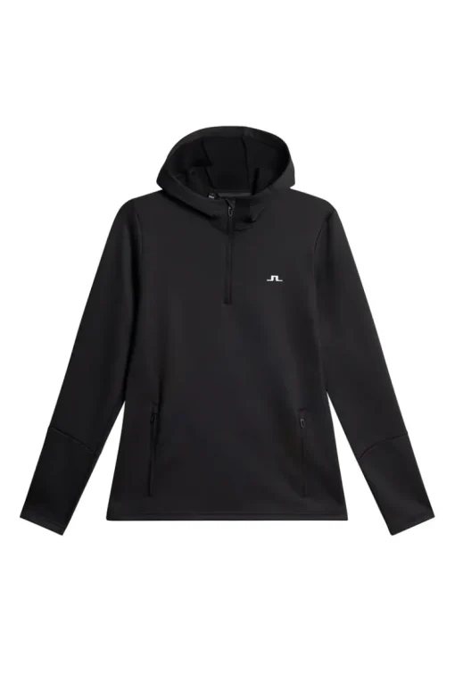 Ski|Base & Mid Layers<J.Lindeberg W Aerial Quarter Zip Hood Black