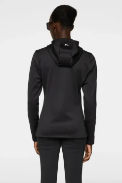 Ski|Base & Mid Layers<J.Lindeberg W Aerial Quarter Zip Hood Black