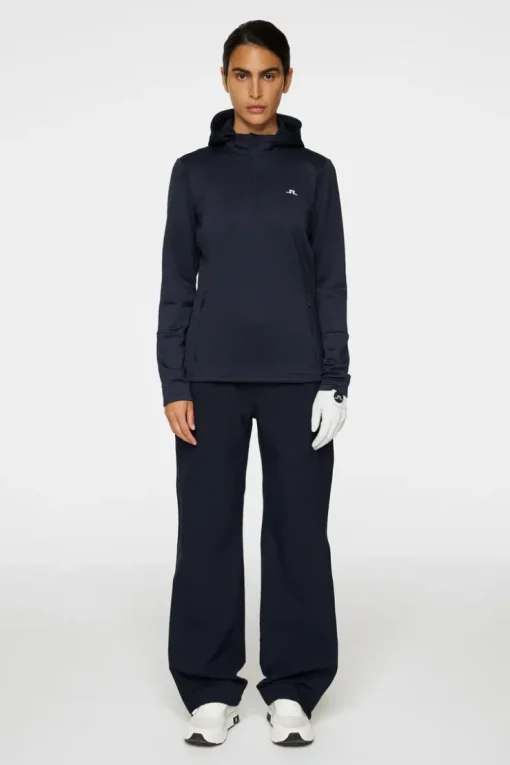 Golf|Ski<J.Lindeberg W Aerial Quarter Zip Hood JLNavy