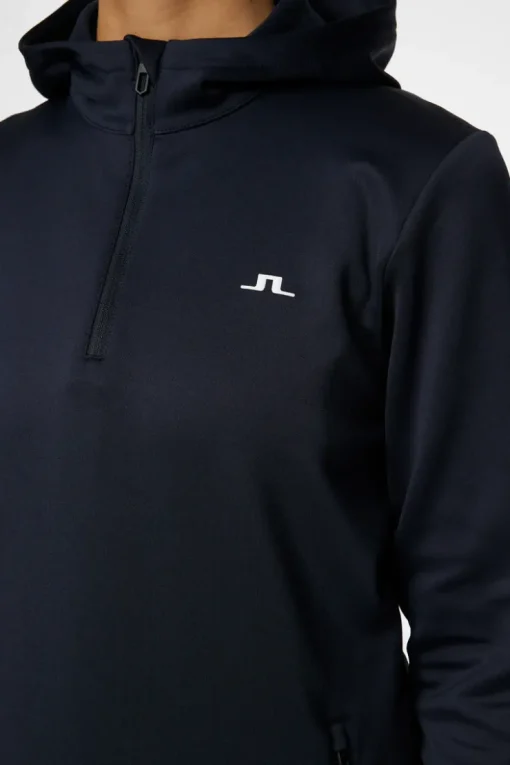 Golf|Ski<J.Lindeberg W Aerial Quarter Zip Hood JLNavy