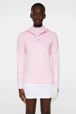 Golf|Base & Mid Layers<J.Lindeberg W Aerial Quarter Zip Hood Nosegay