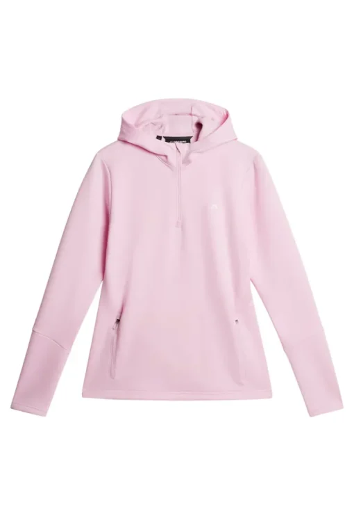 Golf|Base & Mid Layers<J.Lindeberg W Aerial Quarter Zip Hood Nosegay