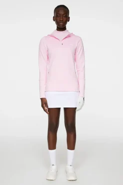 Golf|Base & Mid Layers<J.Lindeberg W Aerial Quarter Zip Hood Nosegay