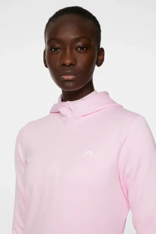 Golf|Base & Mid Layers<J.Lindeberg W Aerial Quarter Zip Hood Nosegay