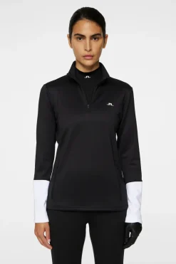 Golf|Ski<J.Lindeberg W Aerial Quarter Zip Mid Layer Black