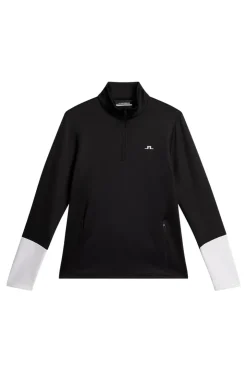 Golf|Ski<J.Lindeberg W Aerial Quarter Zip Mid Layer Black