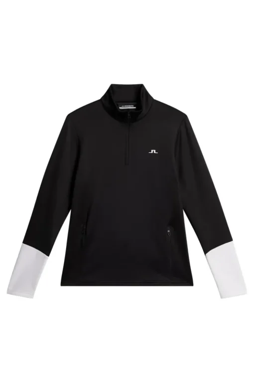 Golf|Ski<J.Lindeberg W Aerial Quarter Zip Mid Layer Black