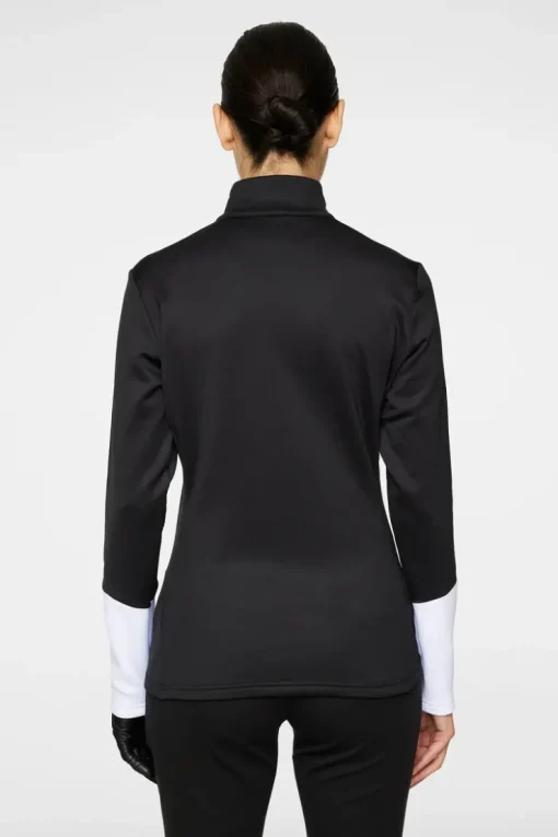 Golf|Ski<J.Lindeberg W Aerial Quarter Zip Mid Layer Black