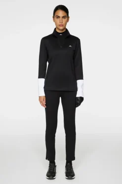 Golf|Ski<J.Lindeberg W Aerial Quarter Zip Mid Layer Black