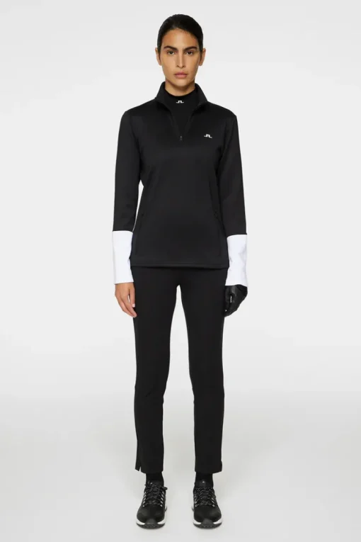 Golf|Ski<J.Lindeberg W Aerial Quarter Zip Mid Layer Black