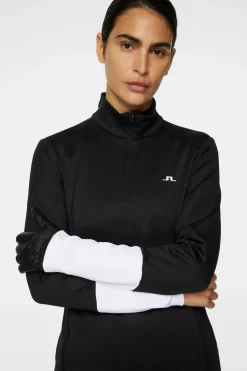 Golf|Ski<J.Lindeberg W Aerial Quarter Zip Mid Layer Black