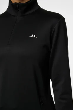Golf|Ski<J.Lindeberg W Aerial Quarter Zip Mid Layer Black