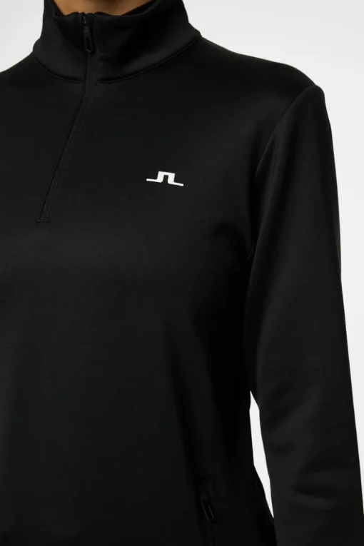 Golf|Ski<J.Lindeberg W Aerial Quarter Zip Mid Layer Black