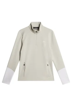 Golf|Ski<J.Lindeberg W Aerial Quarter Zip Mid Layer Moonbeam