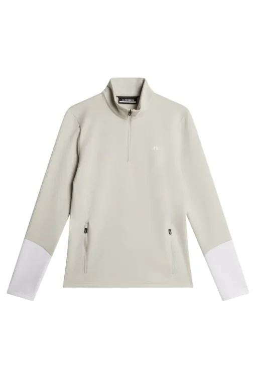 Golf|Ski<J.Lindeberg W Aerial Quarter Zip Mid Layer Moonbeam