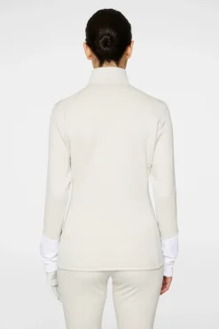Golf|Ski<J.Lindeberg W Aerial Quarter Zip Mid Layer Moonbeam