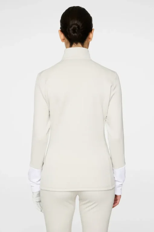 Golf|Ski<J.Lindeberg W Aerial Quarter Zip Mid Layer Moonbeam