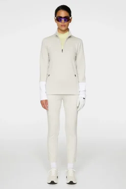 Golf|Ski<J.Lindeberg W Aerial Quarter Zip Mid Layer Moonbeam