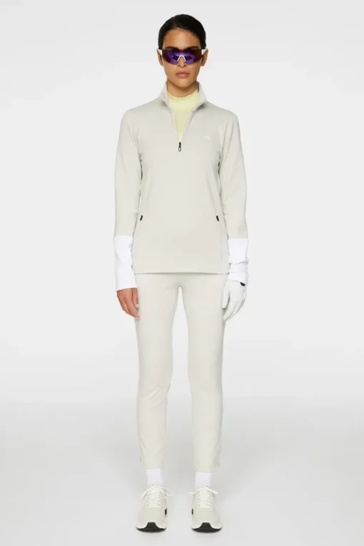 Golf|Ski<J.Lindeberg W Aerial Quarter Zip Mid Layer Moonbeam