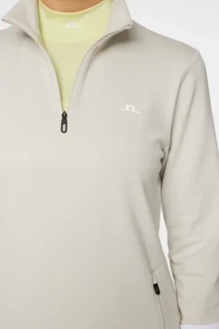Golf|Ski<J.Lindeberg W Aerial Quarter Zip Mid Layer Moonbeam