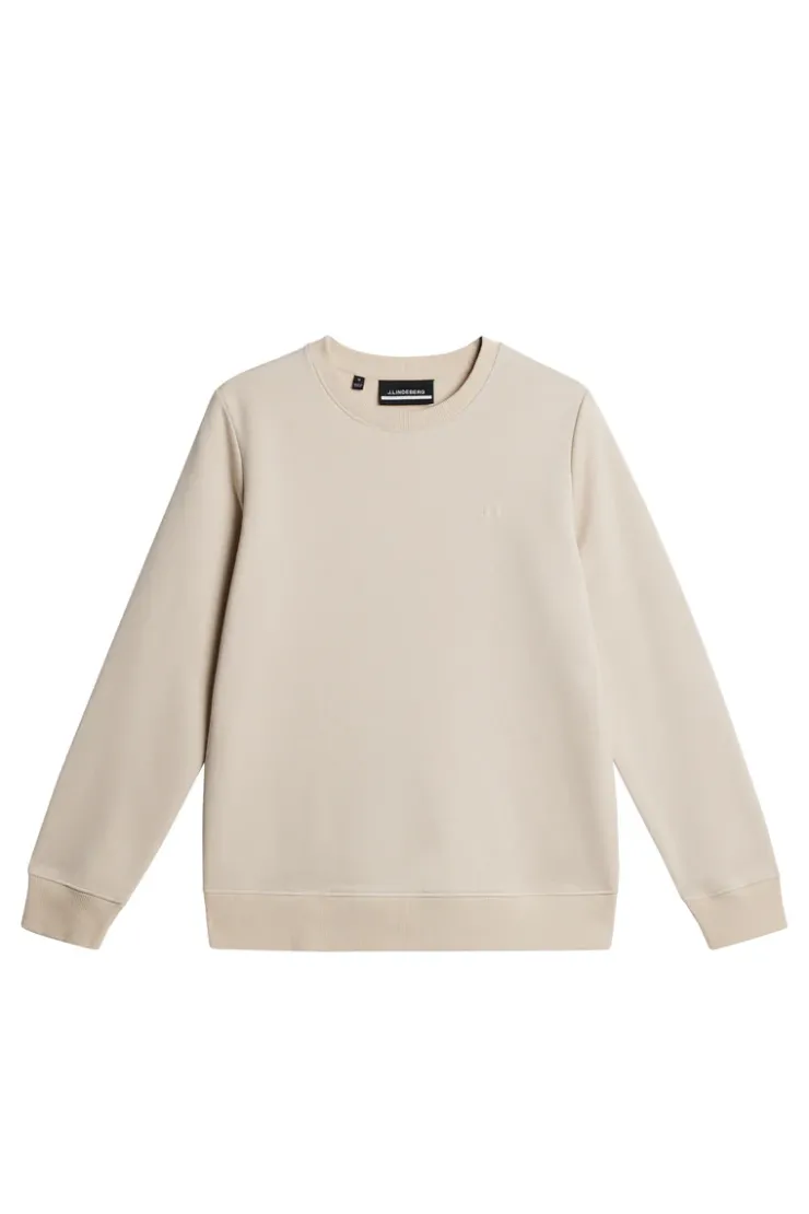 Active|Sweaters<J.Lindeberg W Alpha Crew Neck Moonbeam