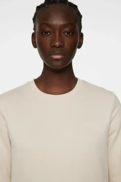 Active|Sweaters<J.Lindeberg W Alpha Crew Neck Moonbeam