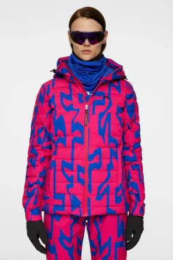 Ski|Jackets<J.Lindeberg W Thermic Down Jacket Printed GlitchBridgePink