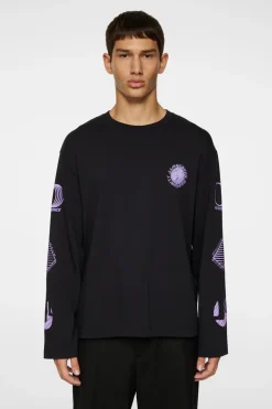 Tops|T-shirts<J.Lindeberg Walsh LS Print T-shirt Black