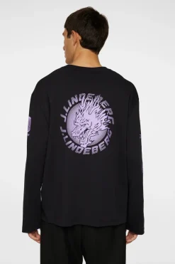 Tops|T-shirts<J.Lindeberg Walsh LS Print T-shirt Black