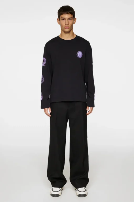 Tops|T-shirts<J.Lindeberg Walsh LS Print T-shirt Black