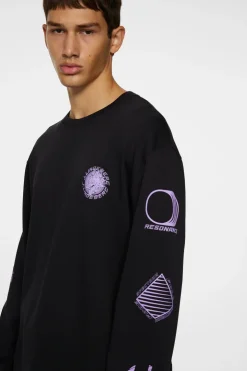 Tops|T-shirts<J.Lindeberg Walsh LS Print T-shirt Black