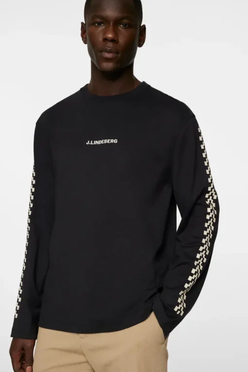 T-shirts|Tops<J.Lindeberg Walsh LS Print T-shirt Black