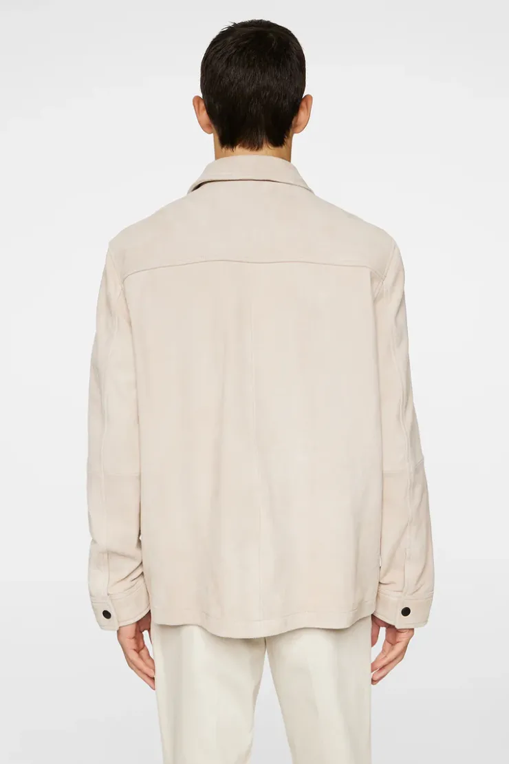 Jackets|Outerwear<J.Lindeberg Wilden Suede Overshirt Moonbeam