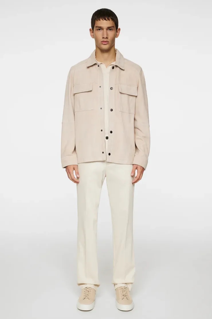 Jackets|Outerwear<J.Lindeberg Wilden Suede Overshirt Moonbeam