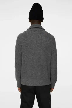 Après Ski<J.Lindeberg Wilmer Quarter Zip Knit MidGreyMelange