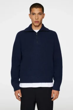 Après Ski<J.Lindeberg Wilmer Quarter Zip Knit JLNavy