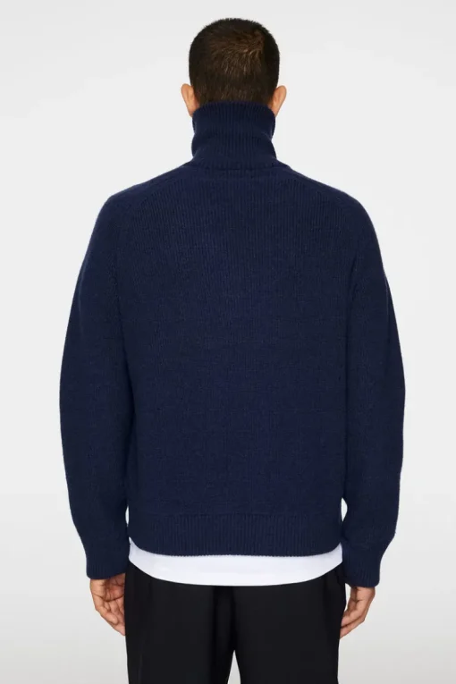 Après Ski<J.Lindeberg Wilmer Quarter Zip Knit JLNavy
