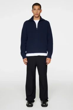 Après Ski<J.Lindeberg Wilmer Quarter Zip Knit JLNavy