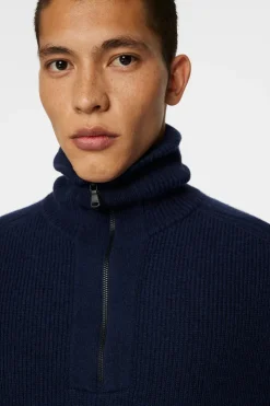 Après Ski<J.Lindeberg Wilmer Quarter Zip Knit JLNavy