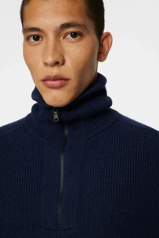 Après Ski<J.Lindeberg Wilmer Quarter Zip Knit JLNavy