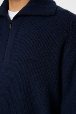 Après Ski<J.Lindeberg Wilmer Quarter Zip Knit JLNavy